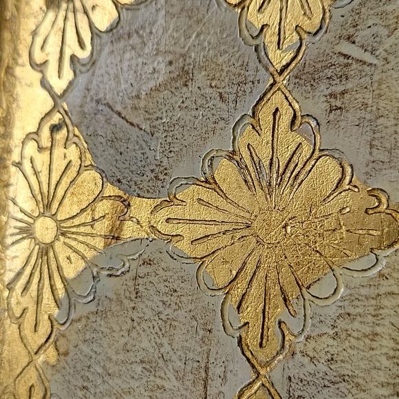 Delill Italian Gold Leaf Handpainted Box Purse Bag Wooden Made in Italy Vintage - Picture 5 of 12